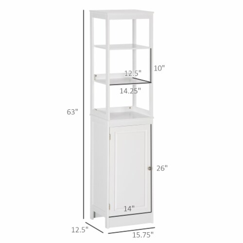 Bathroom Linen Storage Cabinet Freestanding Cupboard w/ Doors, Shelves,  White, 1 Unit - Fred Meyer