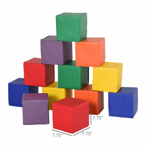 12 Piece Soft Play Blocks Soft Foam Toy Building and Stacking Blocks for Kids Perspective: left