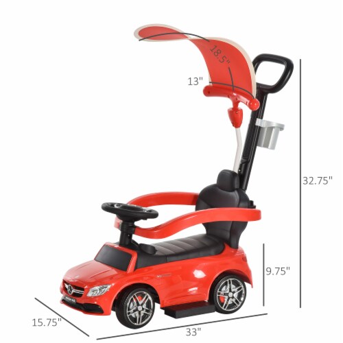 Riding Kids Toy Vehicle for Children Stroller Sliding Car with Canopy Red 1 Unit Jay C Food Stores