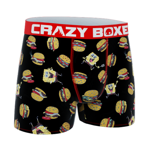 Crazyboxer Spongebob Burger Box Men's Boxer Briefs Perspective: left