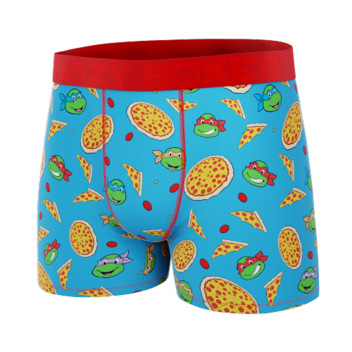 Crazyboxer Men's Ninja Turtles Boxer Briefs Pizza Box Perspective: left