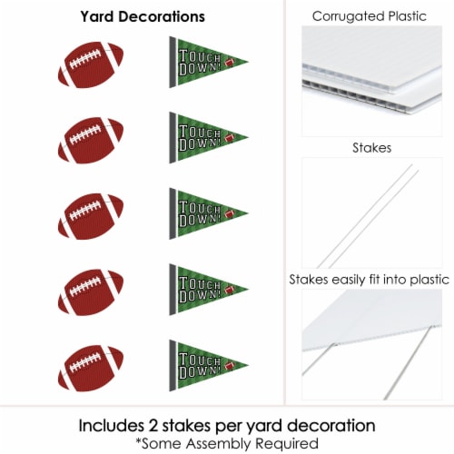 Big Dot of Happiness End Zone - Football Lawn Decor - Outdoor Party Yard Decor - 10 Pc Perspective: left