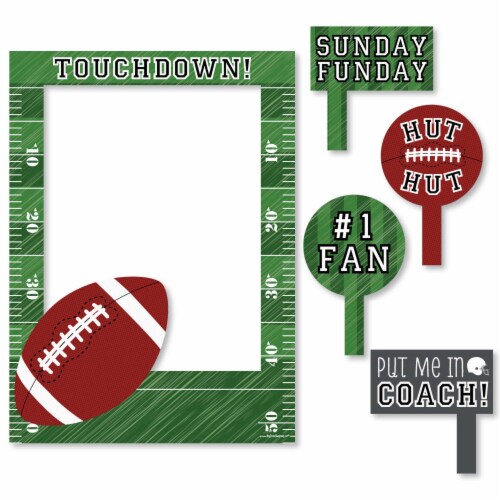 Big Dot of Happiness End Zone - Football - Birthday Party Photo Booth Picture Frame & Props Perspective: left