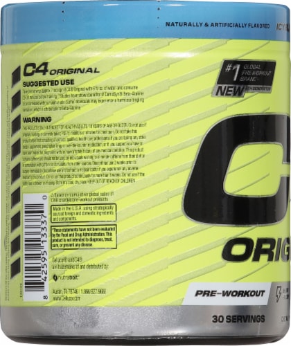 C4® Original Icy Blue Razz Pre-Workout Powder Perspective: left