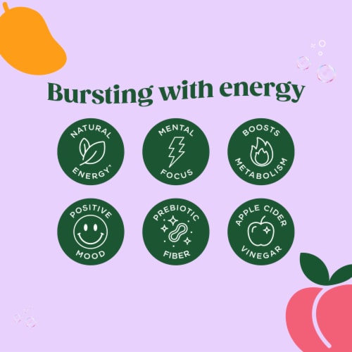 Bloom Peach Mango + Prebiotics Sparkling Energy Drink Can Perspective: left