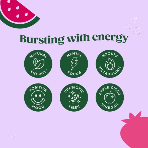 Bloom Strawberry Watermelon + Prebiotics Sparkling Energy Drink Can Perspective: left