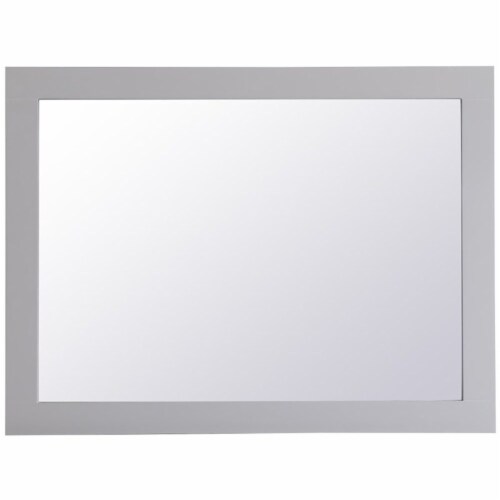 Elegant Decor Aqua 36  x 27  Wood Frame Bathroom Mirror in Gray Perspective: left