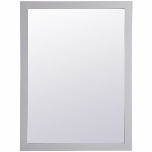 Elegant Decor Aqua 36  x 48  Wood Frame Bathroom Mirror in Gray Perspective: left