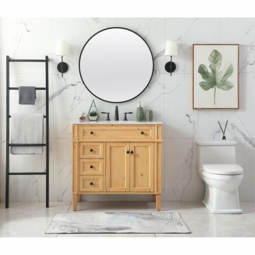 36 Inch Single Bathroom Vanity In Natural Wood 1 Kroger