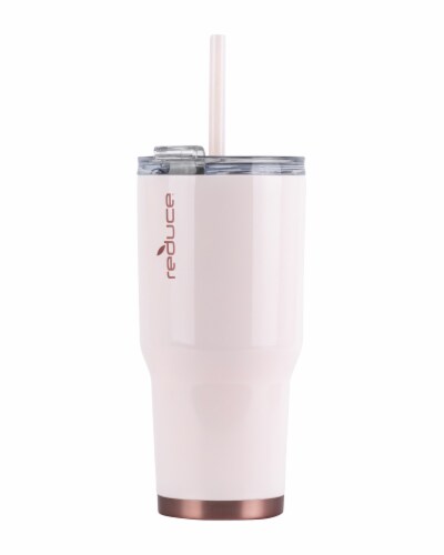 Reduce® Cold1 Stainless Steel Insulated Tumbler - Opaque Gloss Pink Cotton Perspective: left