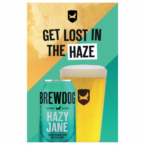 BrewDog Hazy Jane New England Style Hazy IPA Craft Beer Perspective: left