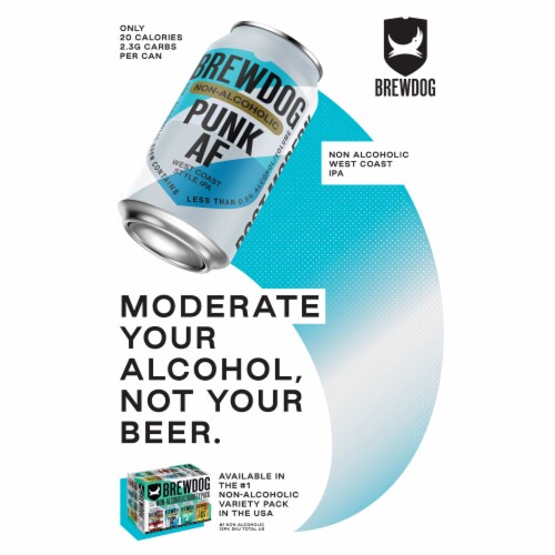 BrewDog Punk AF Non-Alcoholic Craft Beer Perspective: left