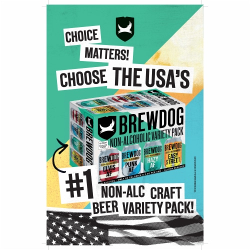 BrewDog Non-Alcoholic Variety Pack Craft Beer Perspective: left