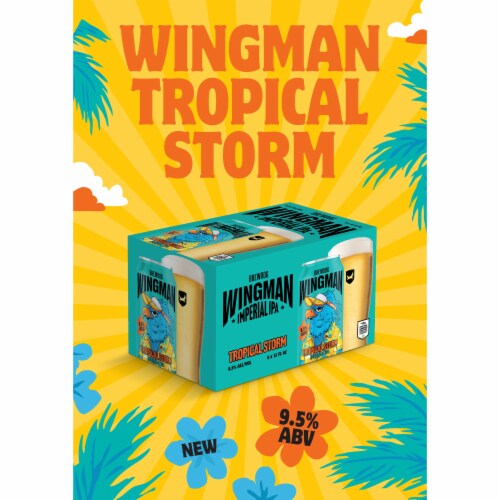 BrewDog Wingman Tropical Storm Imperial IPA Craft Beer Perspective: left