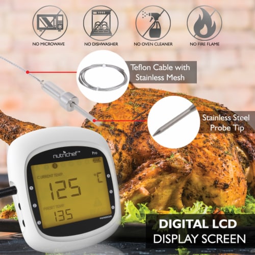 NutriChef PWIRBBQ80 Smart Bluetooth BBQ Grill Thermometer Perspective: left