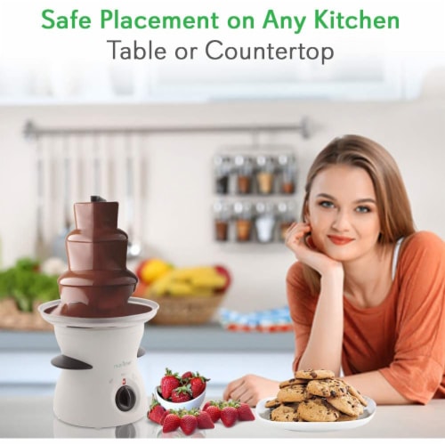 NutriChef 16oz 3 Tier Electric Countertop Fondue Maker Fountain Chocolate Melter Perspective: left