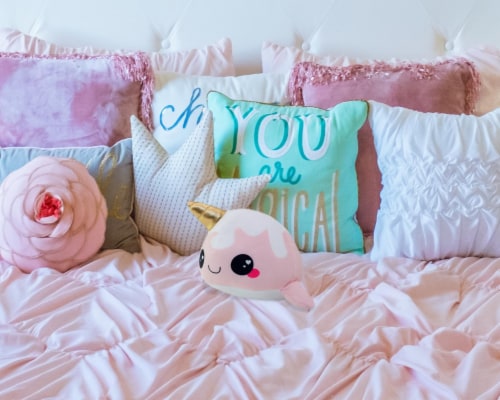 Glitter Galaxy 6-Inch Ice Cream Cone Horn Pink Narwhal Collectible Plush Perspective: left