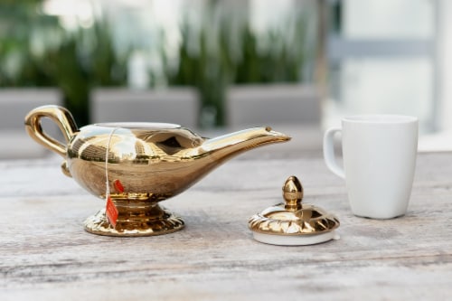 Disney Aladdin Genie Lamp 32oz Ceramic Teapot Perspective: left
