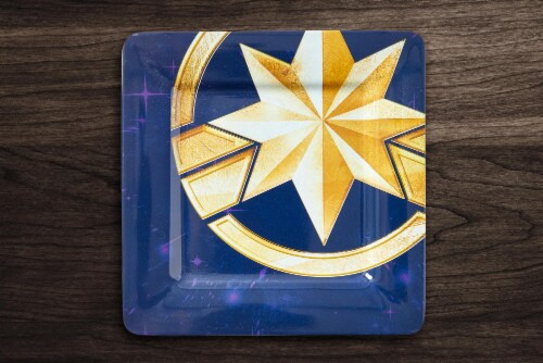 Marvel’s Captain Marvel Celestial Goose 4-Piece Melamine Plate Set Perspective: left