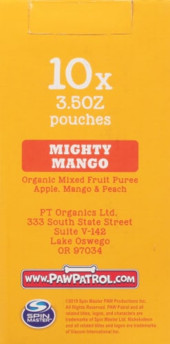 Paw Patrol Mighty Mango Organic Mixed Fruit Puree Perspective: left