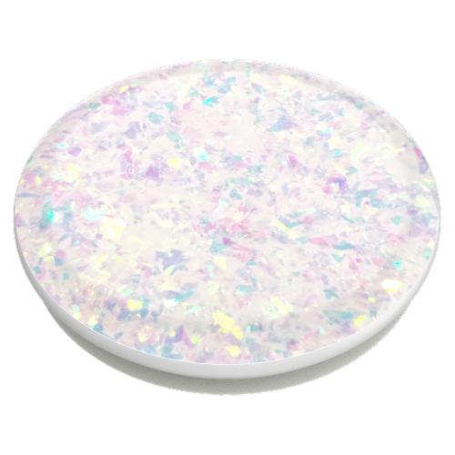 Popsockets - Popgrip Premium - Iridescent Confetti White Perspective: left