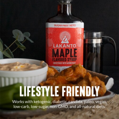 Lakanto Sugar Free Maple Syrup - Sweetened with Monk Fruit (26 fl oz - Pack of 1) Perspective: left