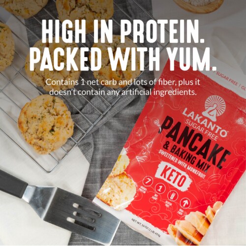 Lakanto Sugar Free Pancake and Baking Mix - Sweetened with Monk Fruit (1 Lb) Perspective: left