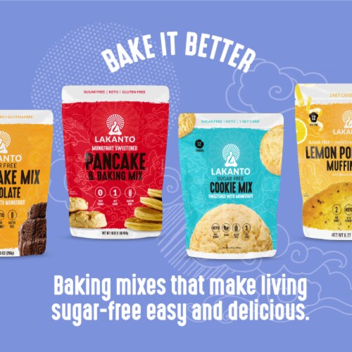 Lakanto Blueberry Coffee Cake Mix - Sweetened with Monk Fruit (13.7 oz) Perspective: left