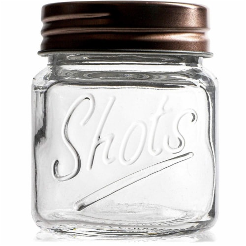 BarConic 2 oz Mini Mason Jar Shot Glass Mini Mason Lids - 12 Pack