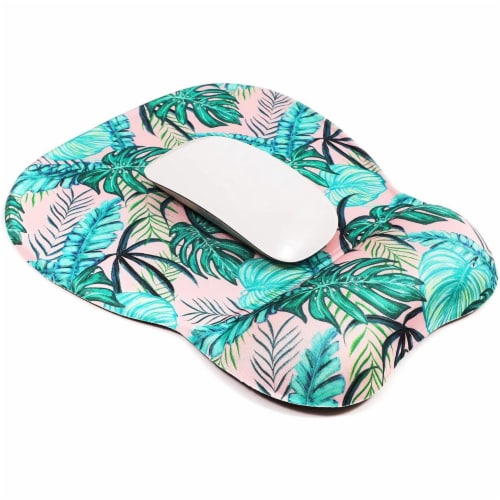 Tropical Mouse Pad with Wrist Support, Office Desk Accessories Perspective: left