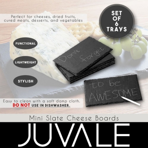 Slate Cheese Board, Charcuterie Boards (6 x 0.1 x 8.75 In, 6 Pieces ) Perspective: left