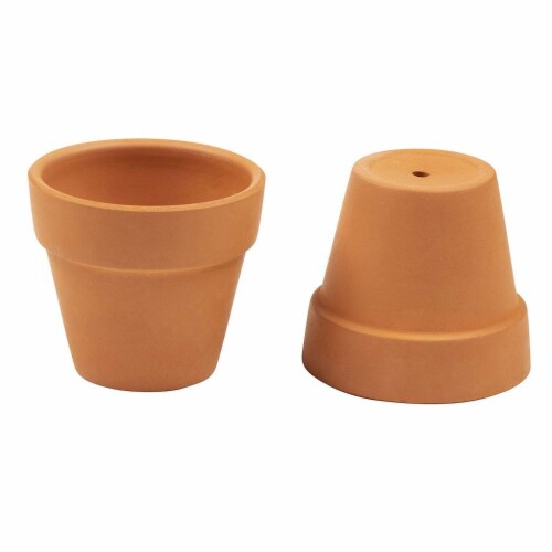 12 Pack Small Terra Cotta Pots with Saucers for Indoor and Outdoor, Brown, 2.7 x 2.5 inches Perspective: left