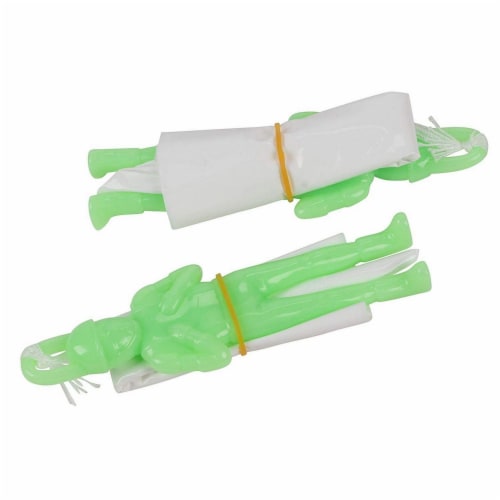 12-Pack Glow in The Dark Mini Military Parachute Army Men Toy Set, for Kids, 4 Inches Tall Perspective: left