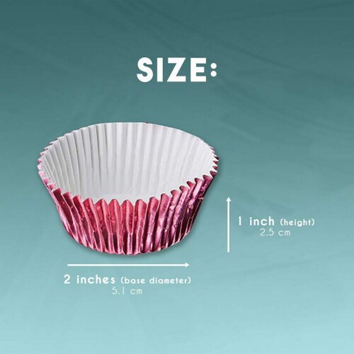 Pink Foil Cupcake Liners, Baking Cups (2 x 1 In, 200-Pack), Pack - Foods Co.