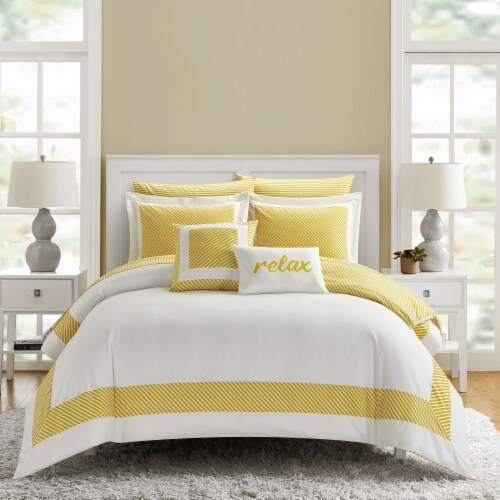 Chic Home Ny C Home Dibson 7 Or 9 Piece Comforter Set Striped Hotel Collection Yellow Twin twin Jay C Food Stores