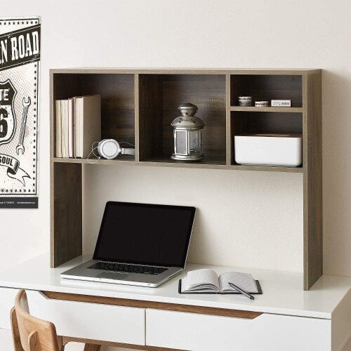 The Cube - Dorm Desk Bookshelf - Rustic Perspective: left