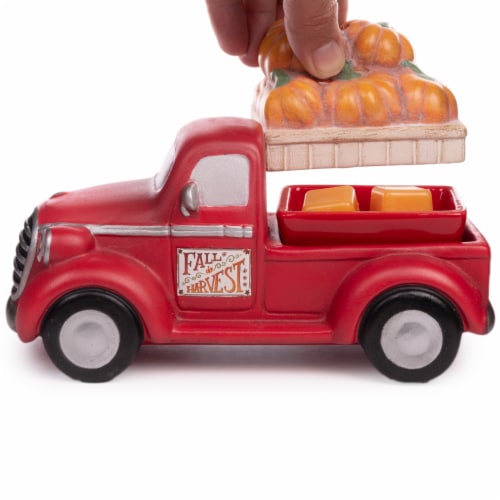 Fusion Lil' Red Truck & Pumpkins Hot Plate Perspective: left