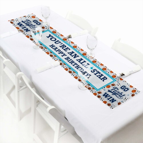 Big Dot of Happiness Go, Fight, Win - Sports - Happy Birthday Decorations Party Banner Perspective: left
