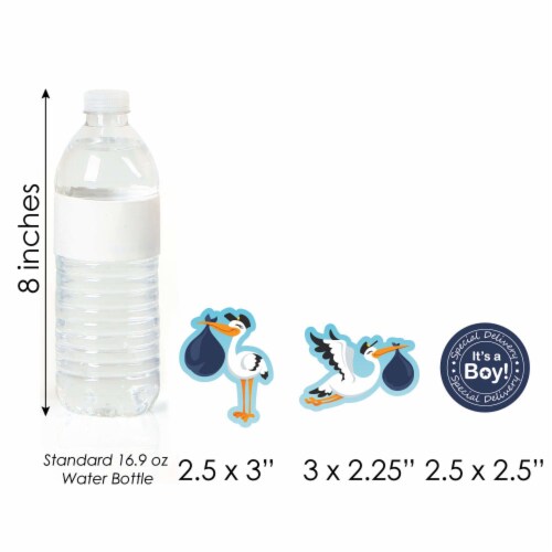 Big Dot of Happiness Boy Special Delivery Shaped It's A Boy Stork Baby Shower Cut-Outs 24 Ct Perspective: left