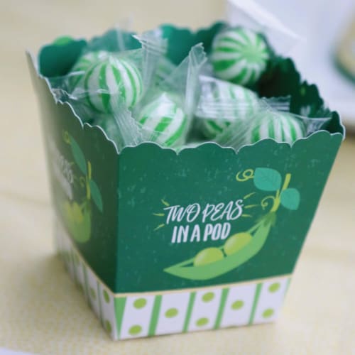 Big Dot of Happiness Double the Fun Twins Two Peas in a Pod Favor Treat Candy Boxes 12 Ct Perspective: left