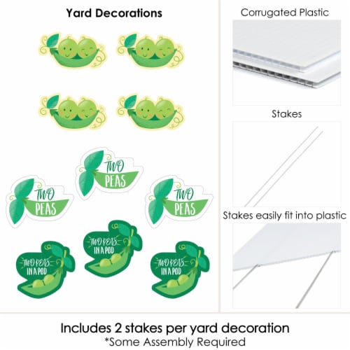 Big Dot of Happiness Double the Fun - Twins Two Peas in a Pod - Lawn Outdoor Yard Decor 10 Pc Perspective: left