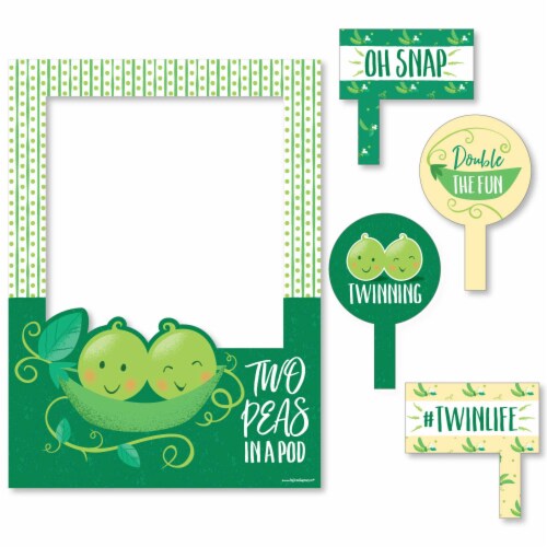 Big Dot of Happiness Double the Fun Twins Two Peas in a Pod Photo Booth Picture Frame & Props Perspective: left