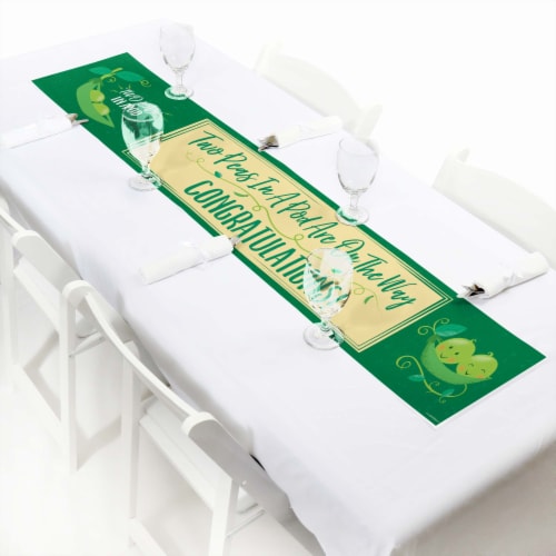 Big Dot of Happiness Double the Fun Twins Two Peas in a Pod - Baby Shower Decor Party Banner Perspective: left