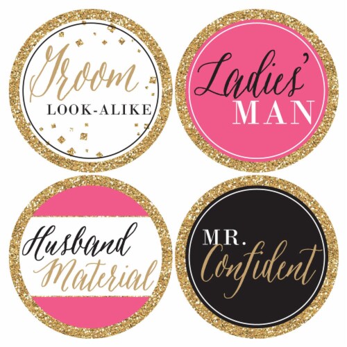 Big Dot of Happiness Girls Night Out - Bachelorette Party Man Hunt Stickers - Set of 12 Perspective: left