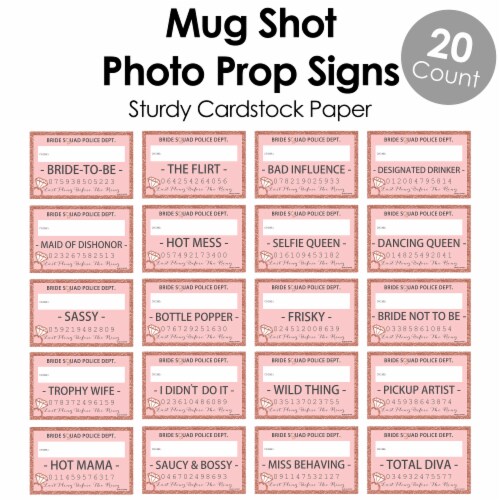 Big Dot of Happiness Bride Squad Rose Gold Bachelorette Mug Shot Photo Booth Props 20 Ct Perspective: left