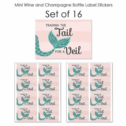 Big Dot of Happiness Trading The Tail For A Veil Mini Wine Bottle