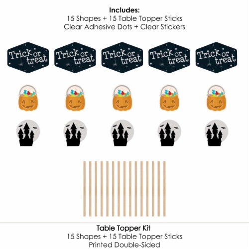 Big Dot of Happiness Trick or Treat - Halloween Party Centerpiece Sticks Table Toppers 15 Ct Perspective: left