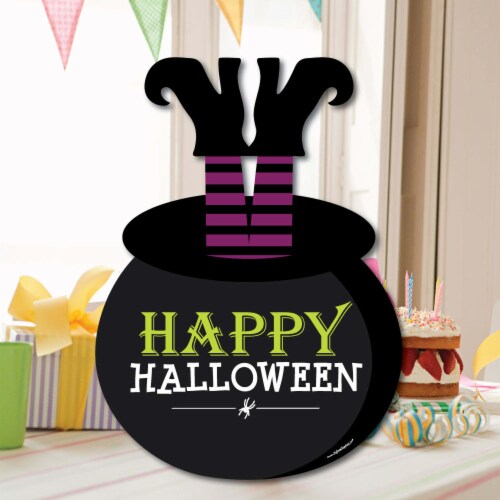 Big Dot of Happiness Happy Halloween - Party Decorations - Witch Party Welcome Yard Sign Perspective: left