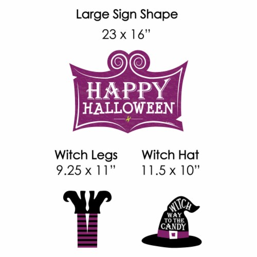 Big Dot of Happiness Happy Halloween - Outdoor Lawn Decor - Witch Party Yard Signs - Set of 8 Perspective: left