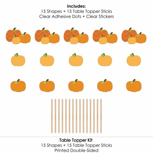 Big Dot of Happiness Pumpkin Patch Fall, Halloween or Thanksgiving Party Table Toppers 15 Ct Perspective: left